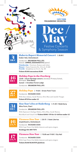 DL Card Dec-Feb FA.indd - Cape Town Philharmonic Orchestra