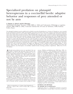 Specialized predation on plataspid heteropterans