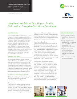 Long View Uses Partner Technology to Provide CNRL with an