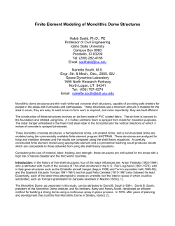 Finite Element Modeling of Monolithic Dome Structures