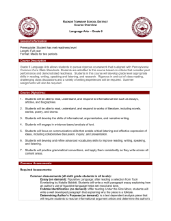 Course Overview - Radnor Township School District