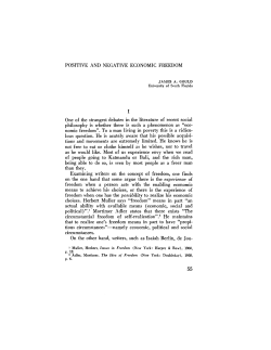 POSITIVE AND NEGATIVE ECONOMIC FREEDOM One of the