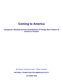 Coming to America: Immigrants, Baseball and the