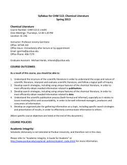 CHM 513 - Purdue University Chemistry Department