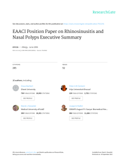 EAACI Position Paper on Rhinosinusitis and Nasal