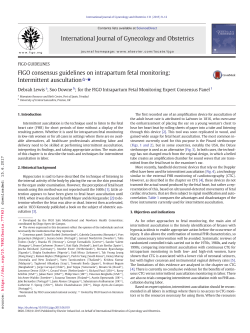 FIGO consensus guidelines on intrapartum fetal monitoring