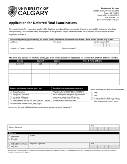 Application for Deferred Final Examinations