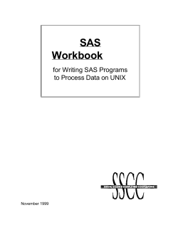 SAS Workbook for Writing SAS Programs to Process Data on UNIX
