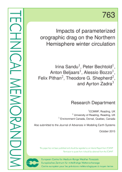 Impacts of parameterized orographic drag on the Northern