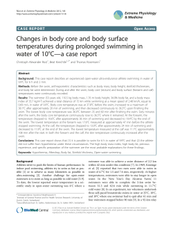 Changes in body core and body surface temperatures during