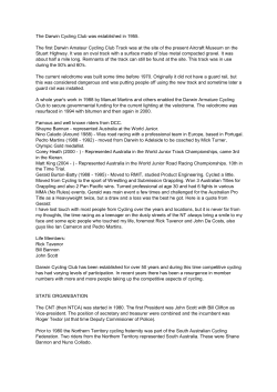 DCC Club History - Darwin Cycling Club