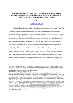 how the supremecourt`sequal protection jurisprudence striking down