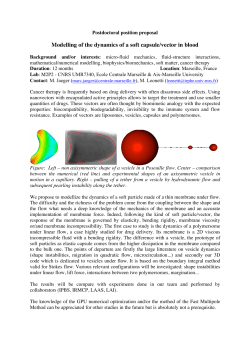 Modelling of the dynamics of a soft capsule/vector in blood