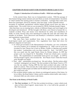 Chapters on road safety for students