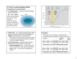 9.3 The Covalent Bonding Model
