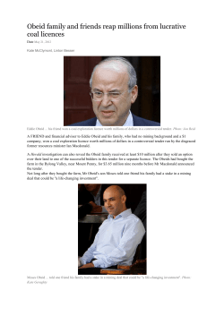 Obeid family and friends reap millions from lucrative coal