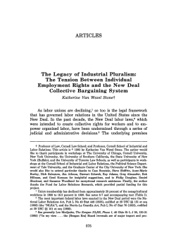 The Legacy of Industrial Pluralism: The Tension