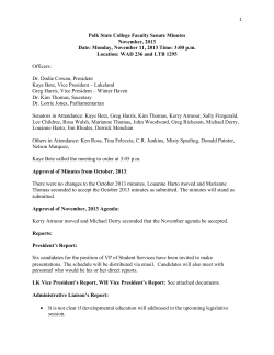 Polk State College Faculty Senate Minutes November, 2013 Date