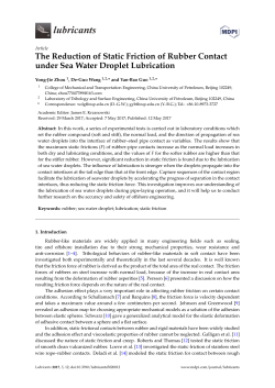The Reduction of Static Friction of Rubber Contact under Sea Water