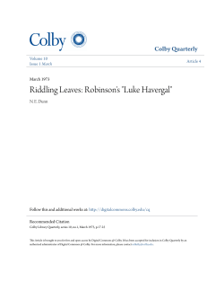 Riddling Leaves: Robinson`s "Luke Havergal"