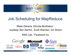 Job Scheduling for MapReduce