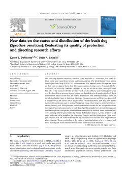 New data on the status and distribution of the bush dog