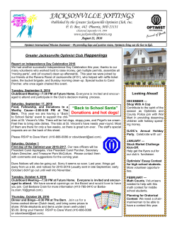 jacksonville jottings - The Greater Jacksonville Optimist Club