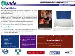 Table Top Exhibition Deadline: March 31