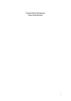 Complex Political Emergencies: A New World Disorder?