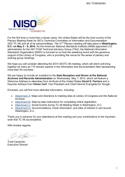 N2454, Invitation to TC46 Plenary Week, May 5-9, 2014