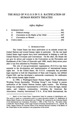 the role of ngos in us ratification of human rights treaties