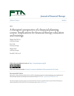 A therapist`s perspective of a financial planning