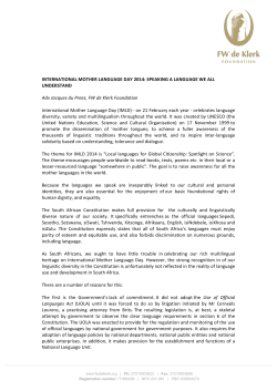 INTERNATIONAL MOTHER LANGUAGE DAY 2014