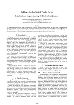 Building a Swedish-Turkish Parallel Corpus
