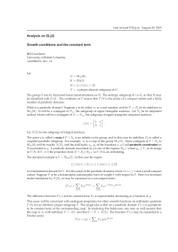 Growth conditions and the constant term