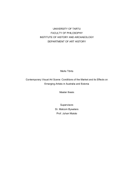 UNIVERSITY OF TARTU FACULTY OF PHILOSOPHY INSTITUTE