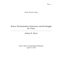 Kenya: Decolonization, Democracy and the Struggle for
