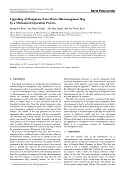 Upgrading of Manganese from Waste - J