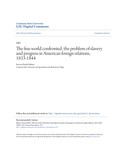 The free world confronted: the problem of slavery and progress in