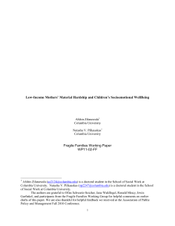 The Effect of Hardship on Child Behavior