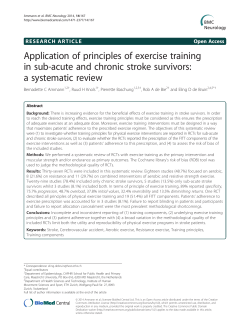 Application of principles of exercise training in - ETH E
