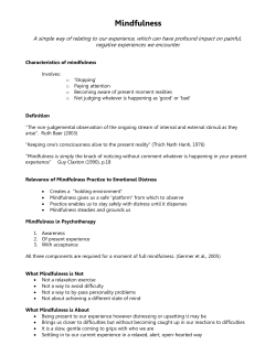 Introduction to Mindfulness Exercises