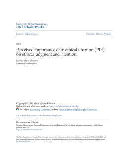 Perceived importance of an ethical situation (PIE)