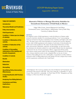 Alternative Policies to Manage Electricity Subsidies for Groundwater