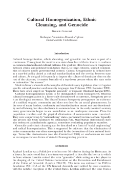 Cultural Homogenization, Ethnic Cleansing, and