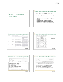 Rosgen`s Classification of Natural Rivers