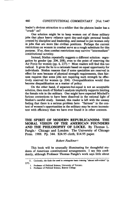 THE SPIRIT OF MODERN REPUBLICANISM: THE MORAL VISION