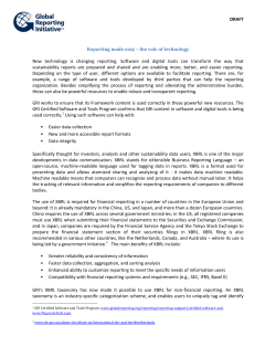 DRAFT Reporting made easy &ndash; the role of technology New