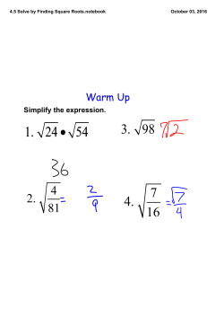 4.5 Solve by Finding Square Roots.notebook
