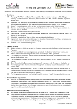 Terms and Conditions v1.4 - maid2order cleaning services